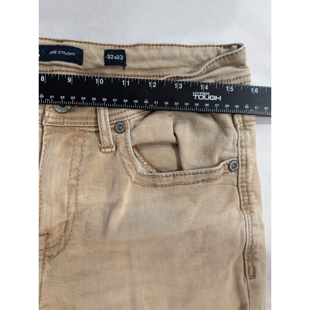 BKE Jake Straight Mens Tan Khaki Distressed Stretch Denim Jeans 32x32 - Picture 4 of 8